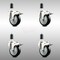 Service Caster 4 Inch 316SS Black Poly Swivel 1-1/4 Inch Expanding Stem Caster Set Lock Brake SCC-SS316TTLEX20S414-PPUB-BLK-114-4 - alternate 1